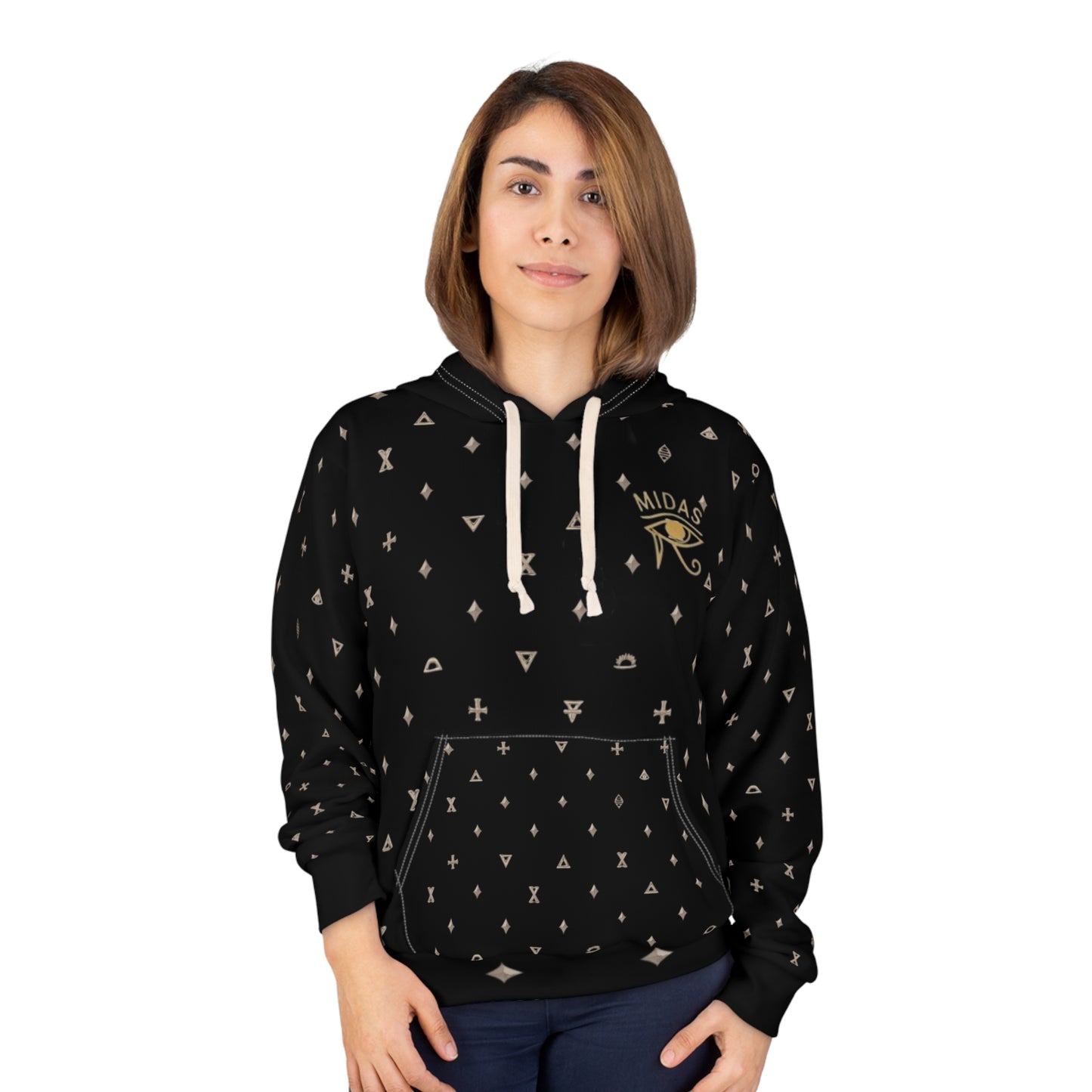 Stylish Pullover Hoodie with Abstract Pattern