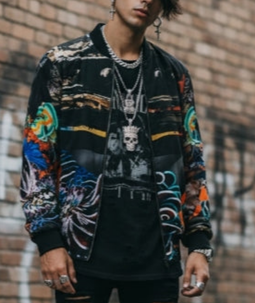 Bomber Jacket - "Shaded Sea"