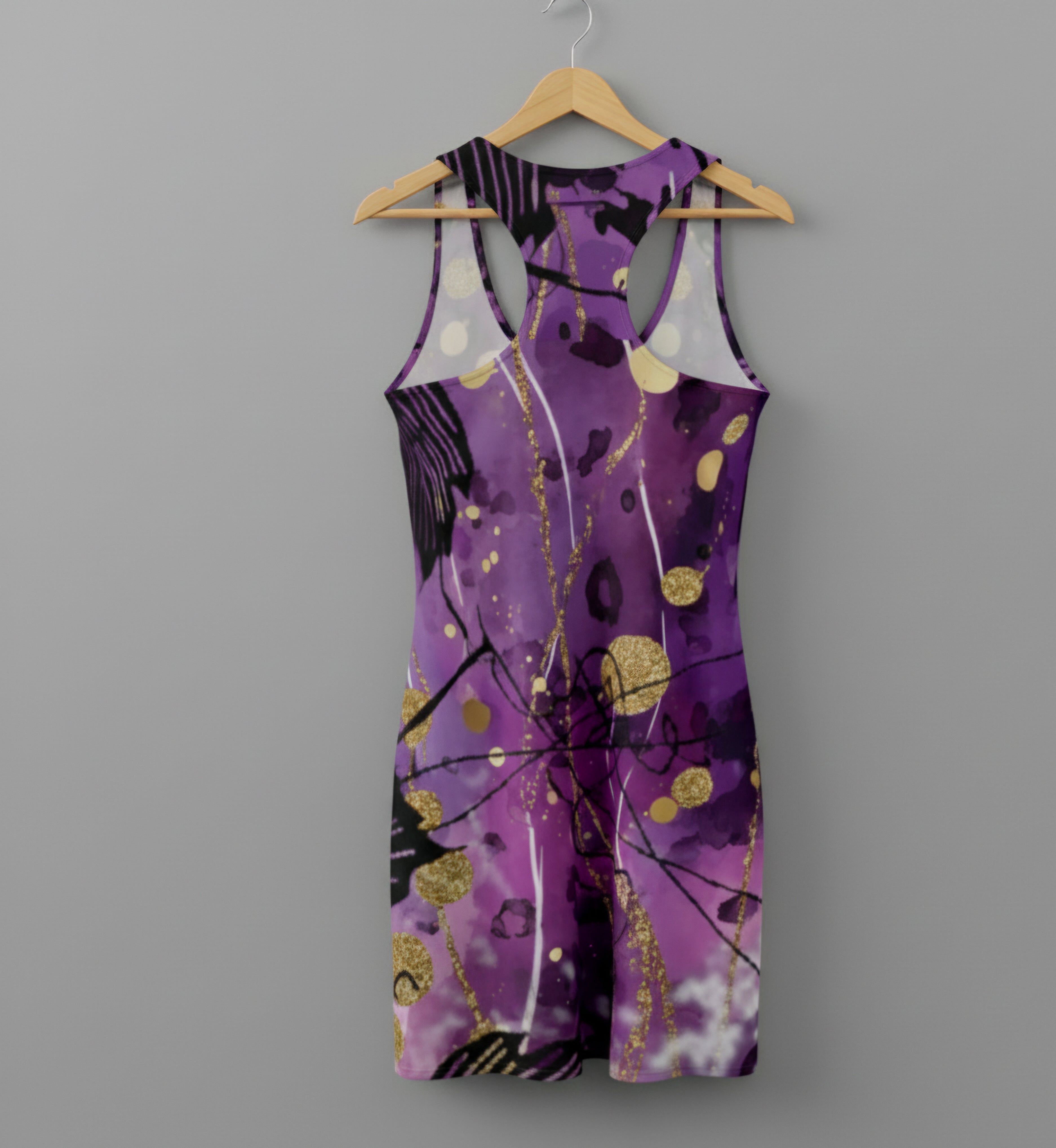 Midas Eyes "Lavender Bloom" Abstract Art Tank Dress