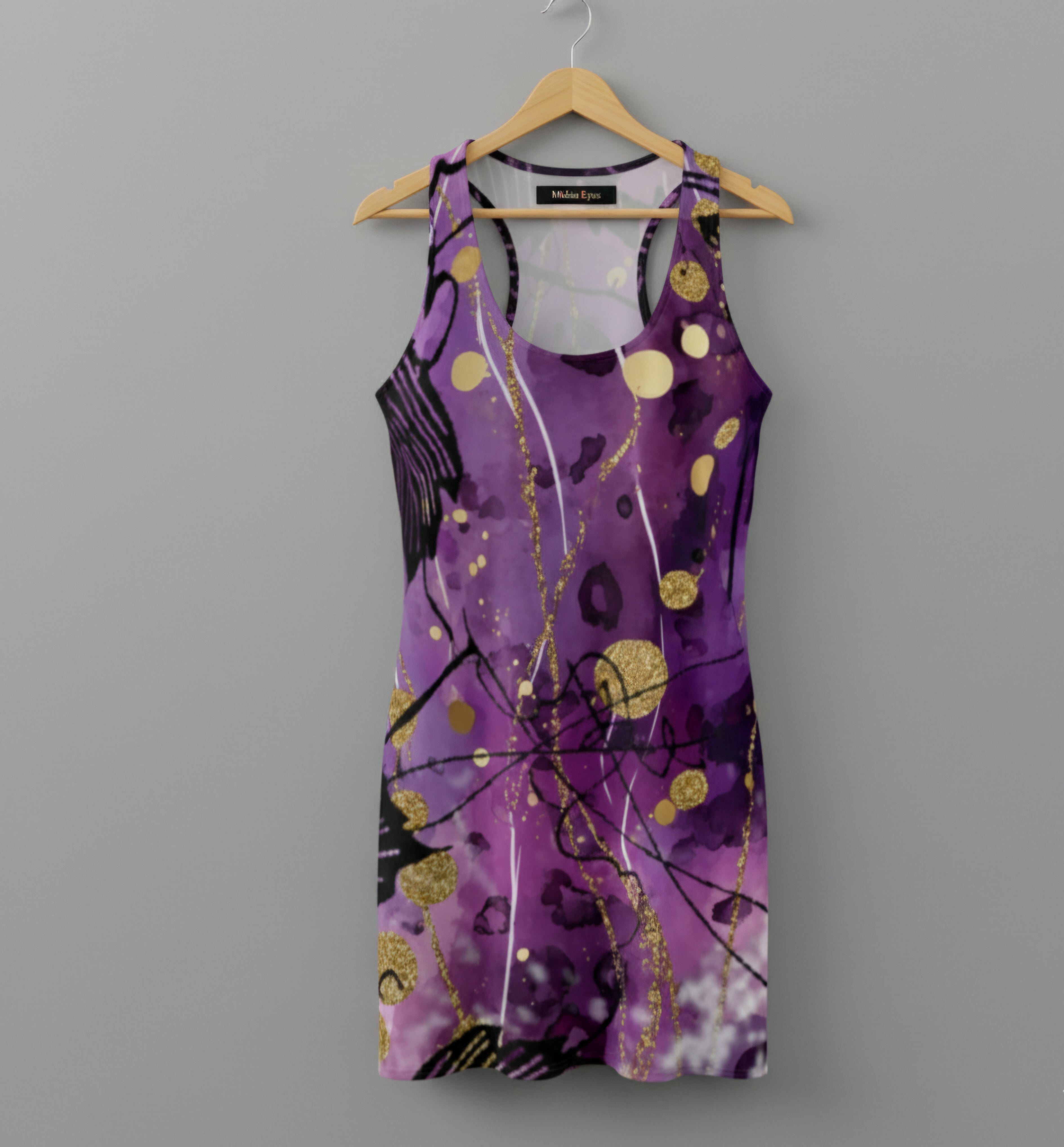 Midas Eyes "Lavender Bloom" Abstract Art Tank Dress