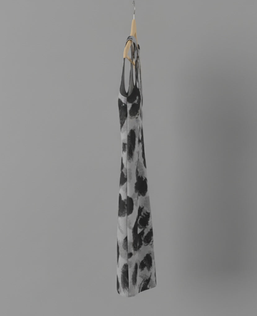 Midas Eyes Abstract Leopard Print Slim Fit Dress