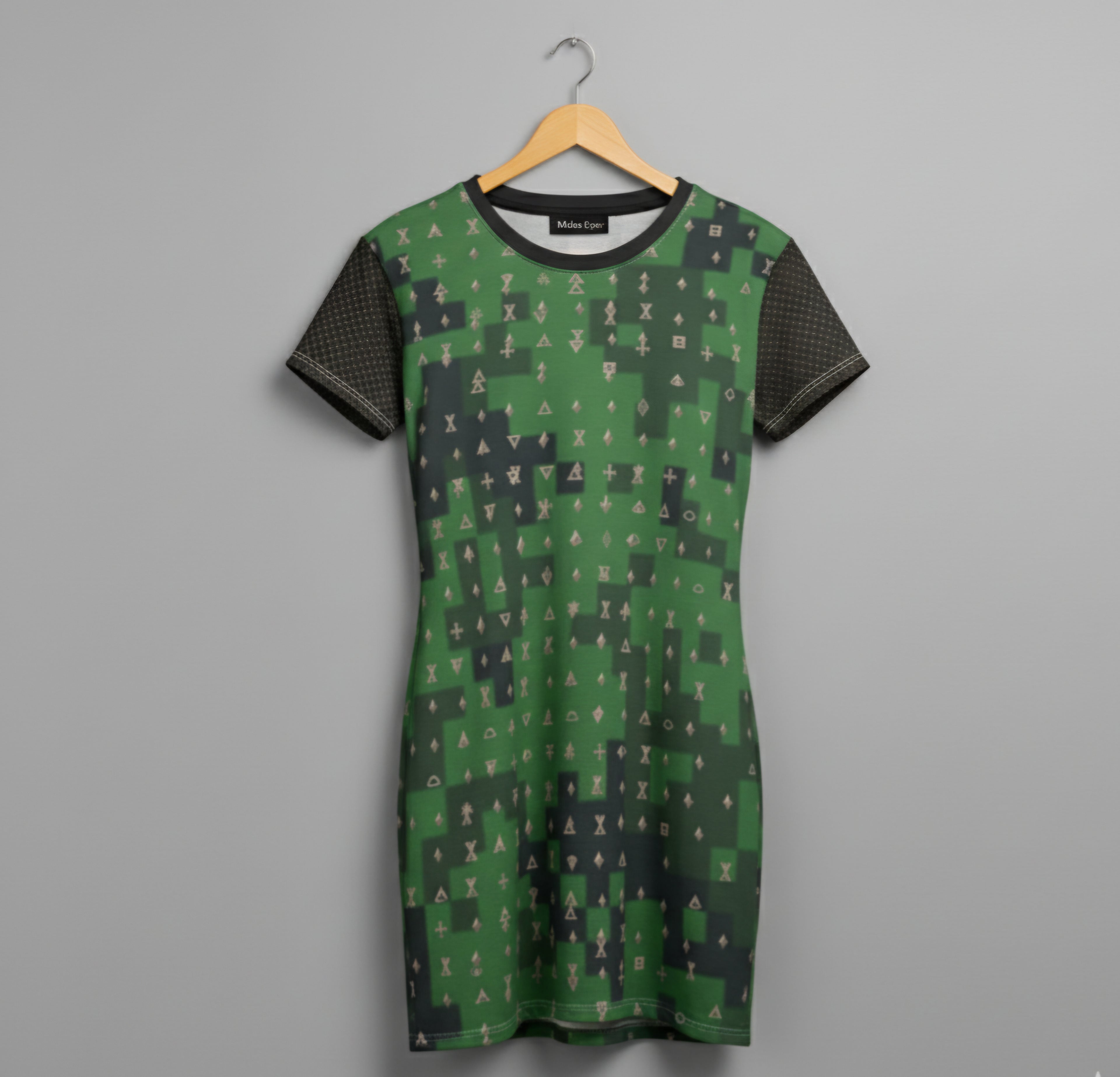 Camo Pattern T-Shirt Dress - Casual, Outdoor, Comfortable, Summer, Everyday Wear