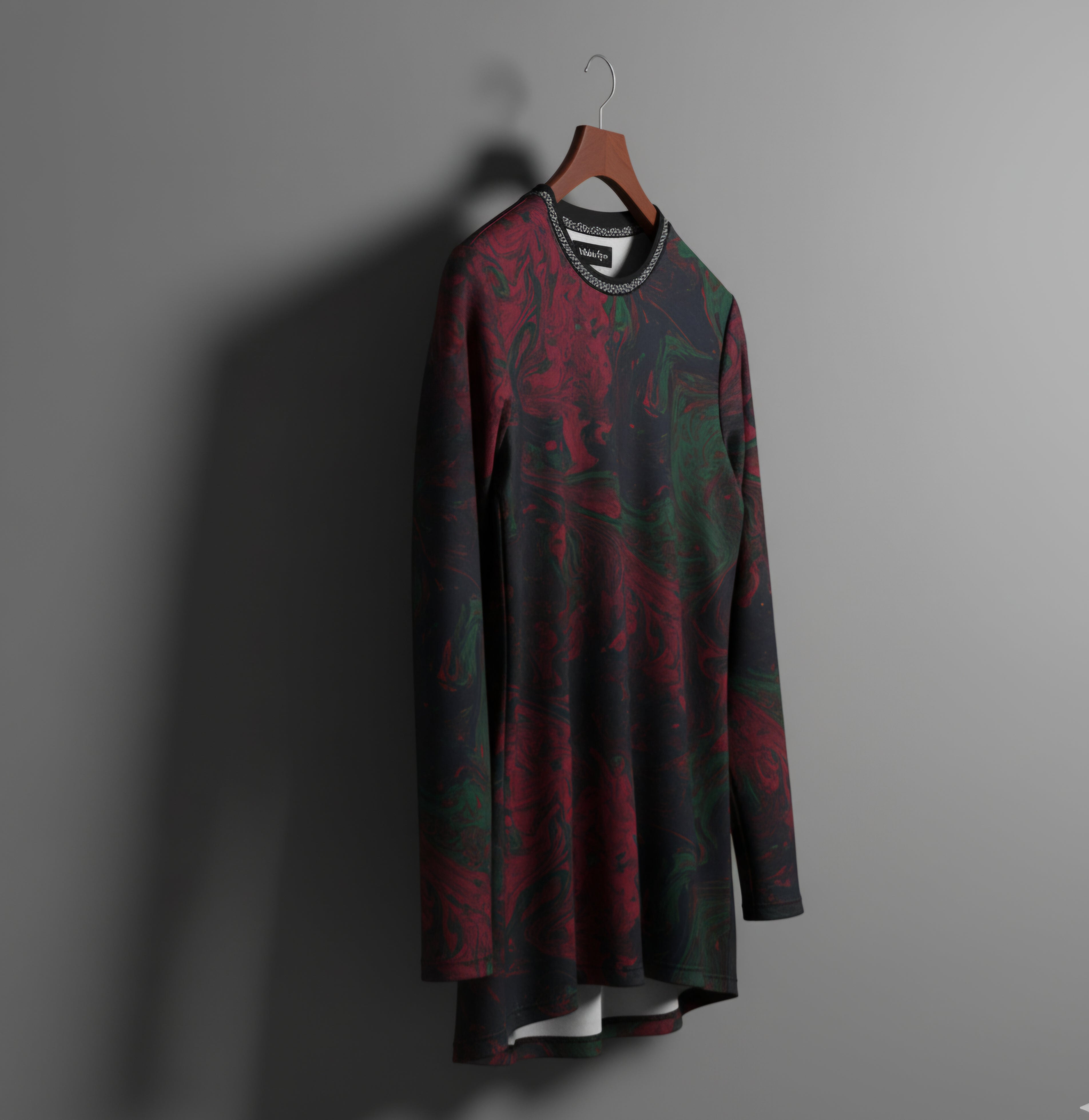 Mens athletic long sleeve 'Bleeding Rose'