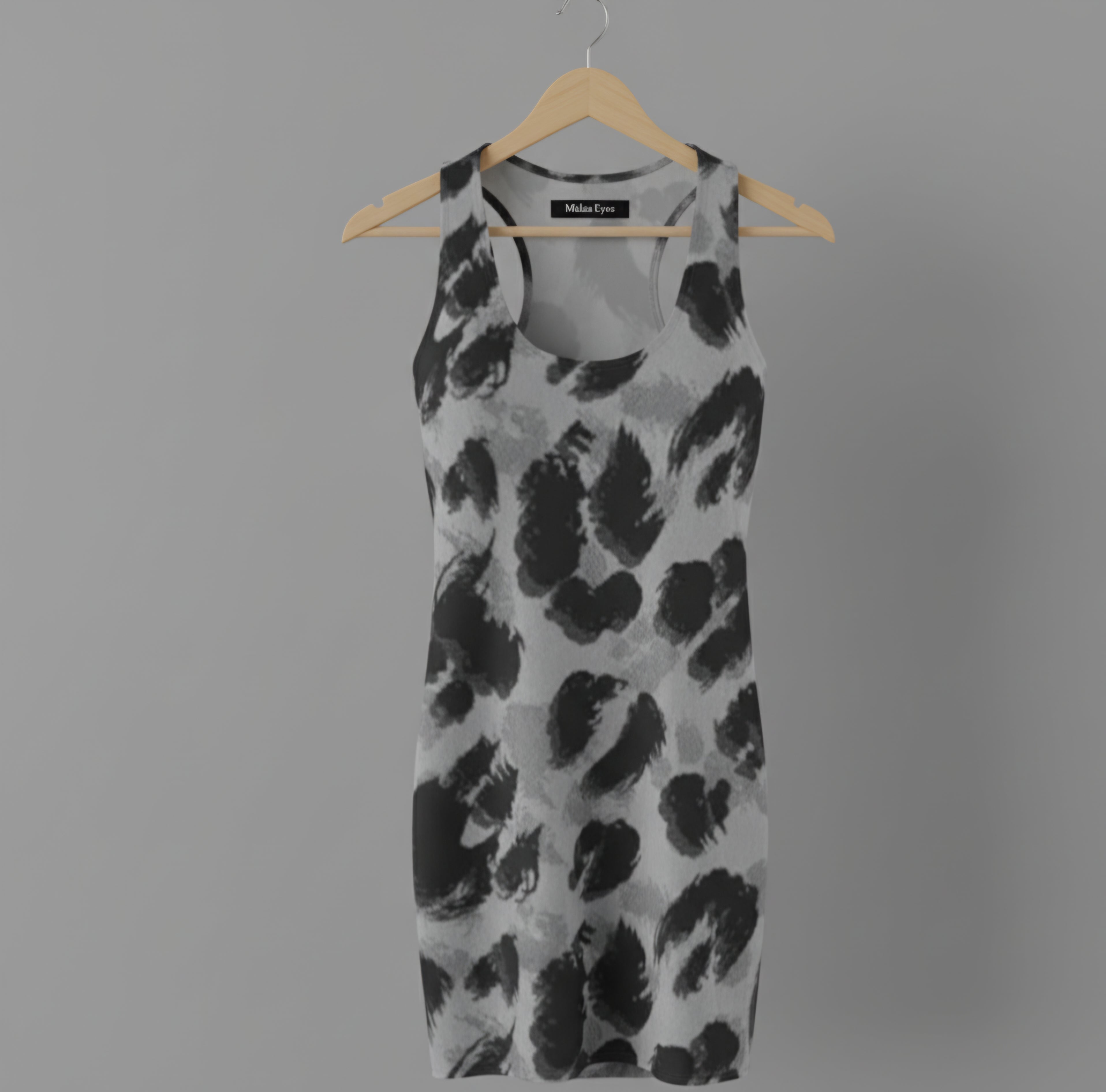 Midas Eyes Abstract Leopard Print Slim Fit Dress