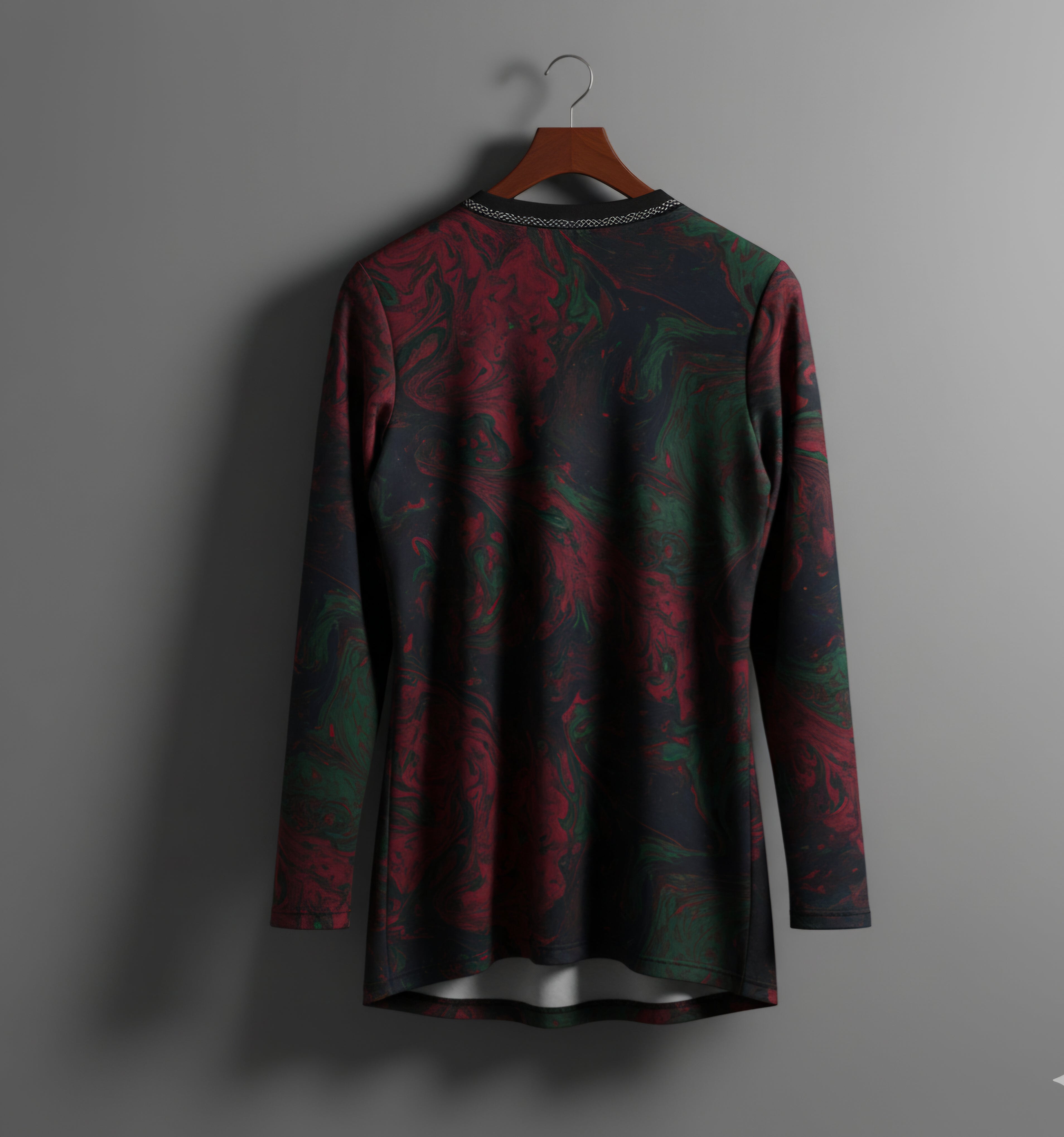 Mens athletic long sleeve 'Bleeding Rose'