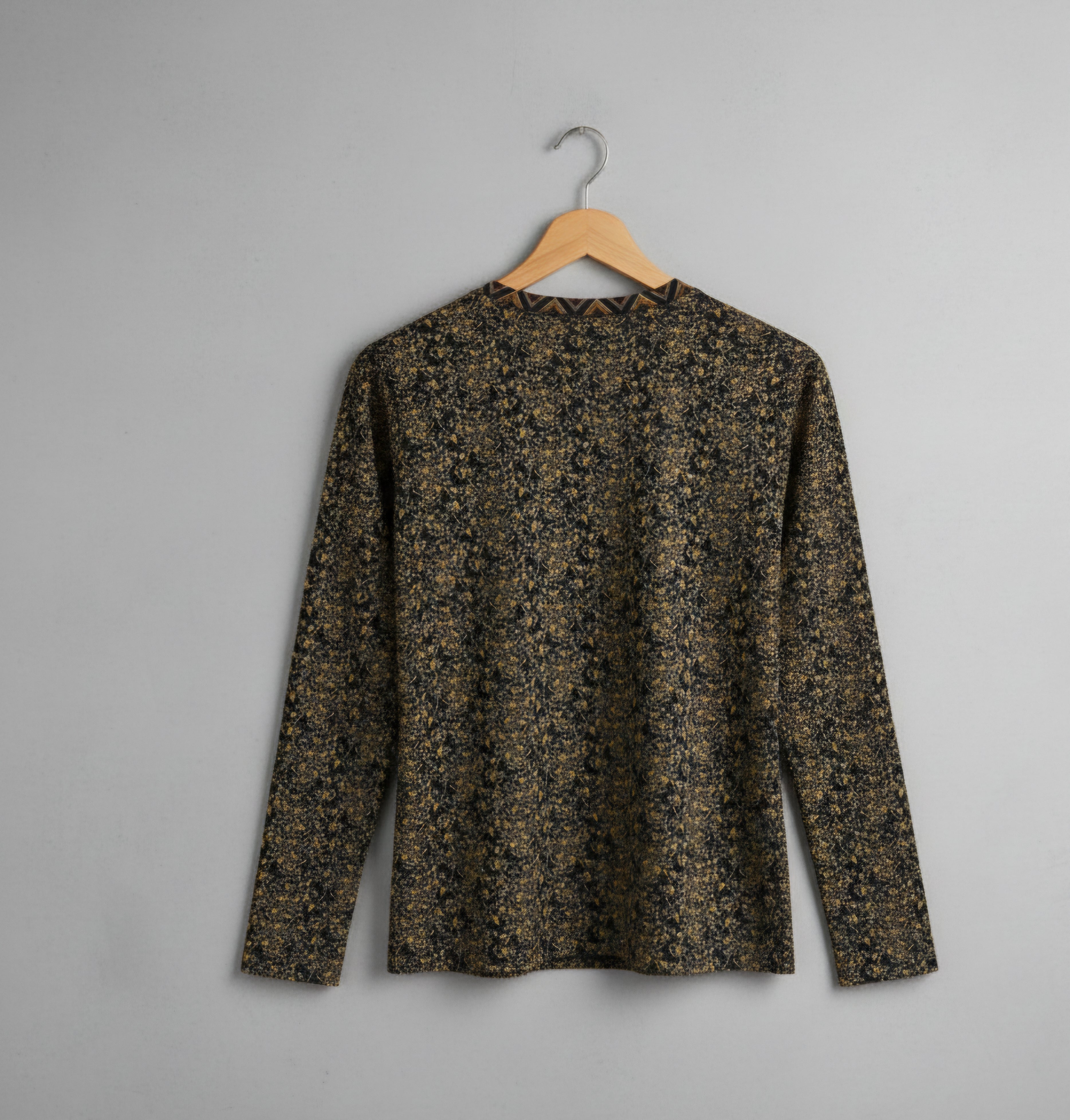 Midas Eyes Slim Fit Long Sleeve Tee - Gold Floral Print