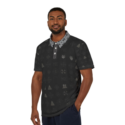 Stylish Polo Shirt, Trendy All-Over Print Top for Casual Wear, Perfect for Summer Outings, Gift for Dad, Birthday Parties