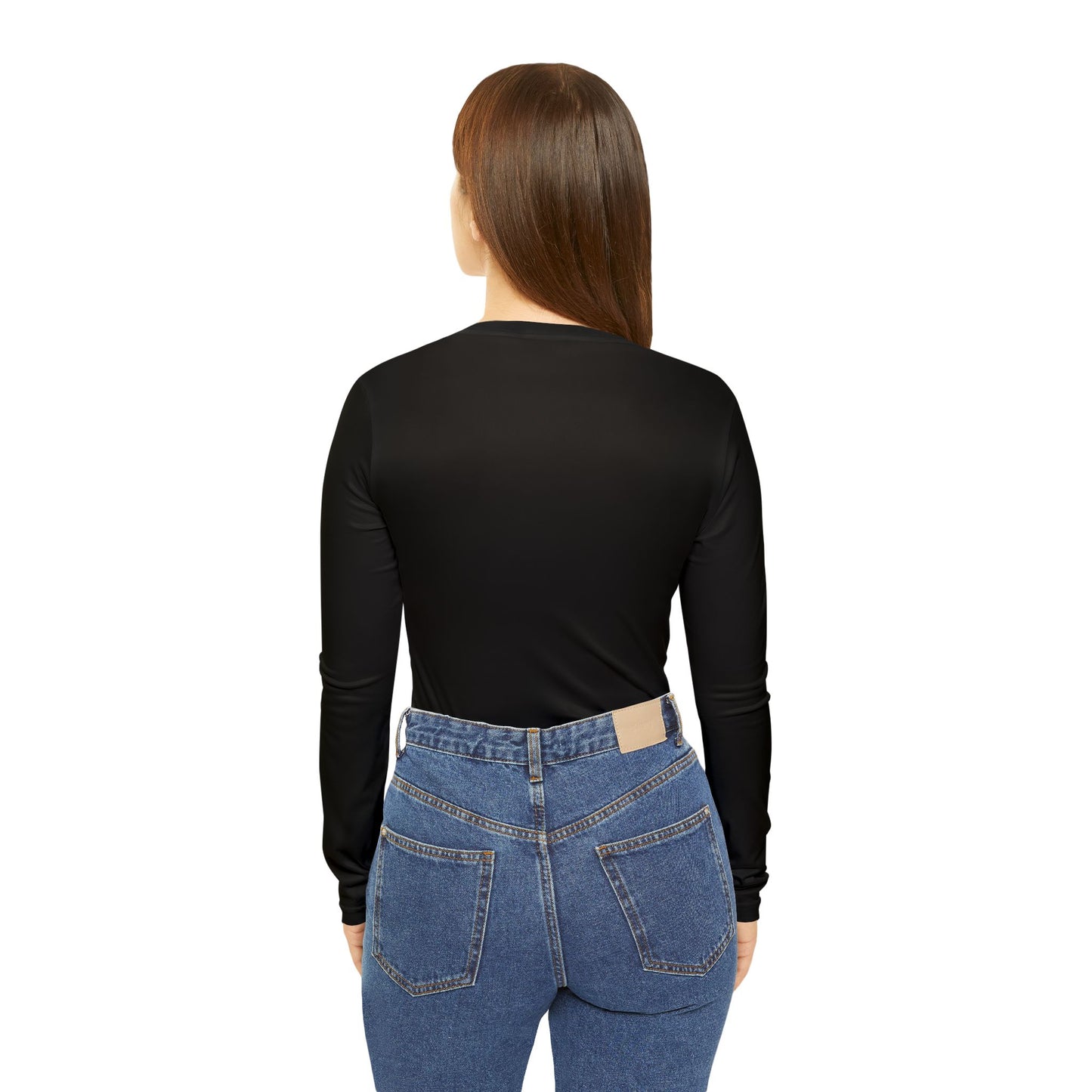 Elegant Floral Women's Long Sleeve V-Neck Shirt, Casual Top, Gift for Her, Spring Fashion, Black and White Pattern