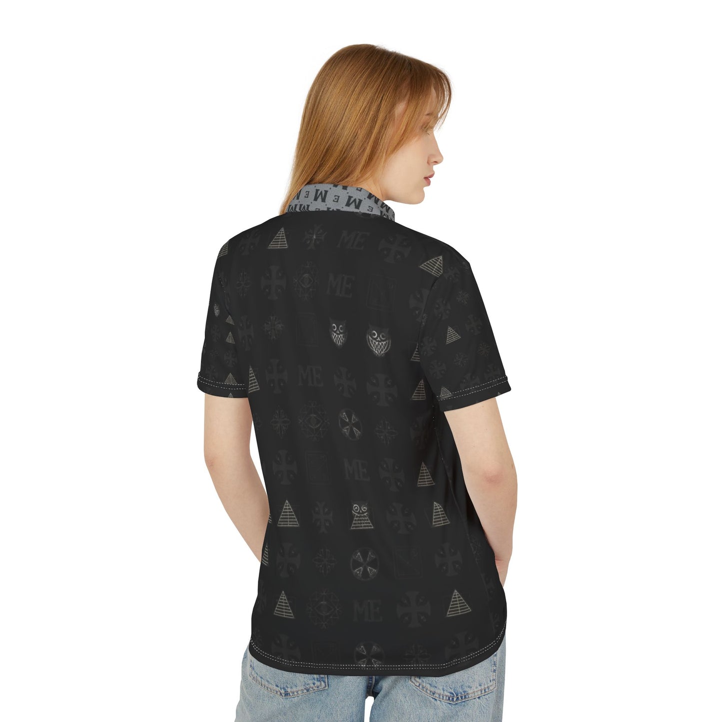 Stylish Polo Shirt, Trendy All-Over Print Top for Casual Wear, Perfect for Summer Outings, Gift for Dad, Birthday Parties