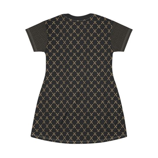 Camo Pattern T-Shirt Dress - Casual, Outdoor, Comfortable, Summer, Everyday Wear