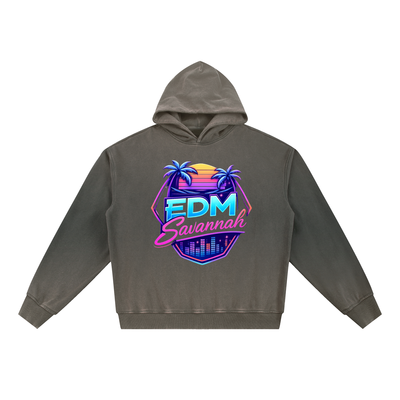 Vintage Washed Gradient Fleece Hoodie