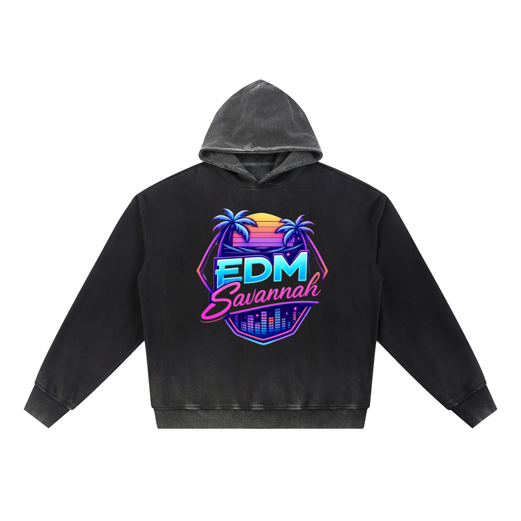 Vintage Washed Gradient Fleece Hoodie