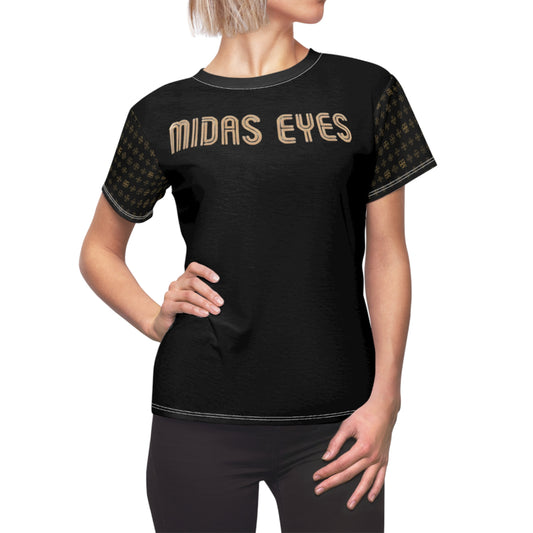 Women's Graphic Tee, Casual Wear, Gift for Her, Everyday Style, Trendy Fashion, Midas Eyes Design, Unique Fabric Tee