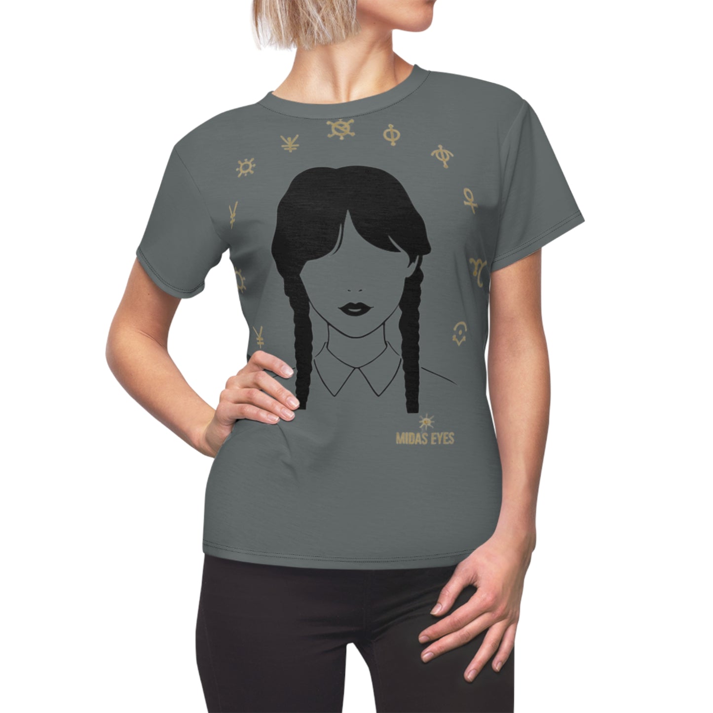 Mystical Women’s Cut & Sew Tee, Alternative Fashion Tee, Astrology Graphic Shirt, Unique Gifts for Her, Casual Wear, Witchy Apparel