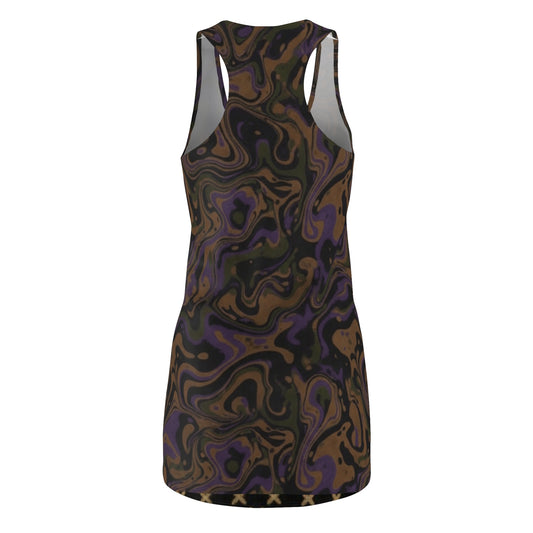 Abstract Swirl Racerback Dress - Chic Summer Style, Casual Wear, Party Dress, Boho Dress, Resort Wear