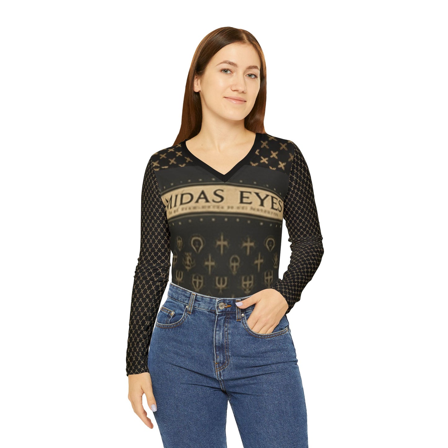 Midas Eyes Long Sleeve Shirt, Unique Graphic Tee, Edgy Women's Top, Fall Fashion, Casual Wear, Gifts for Her, Bohemian Style