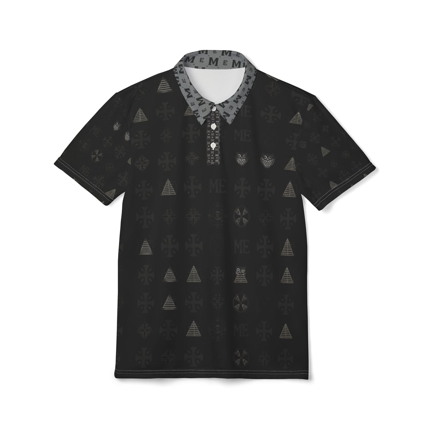 Stylish Polo Shirt, Trendy All-Over Print Top for Casual Wear, Perfect for Summer Outings, Gift for Dad, Birthday Parties
