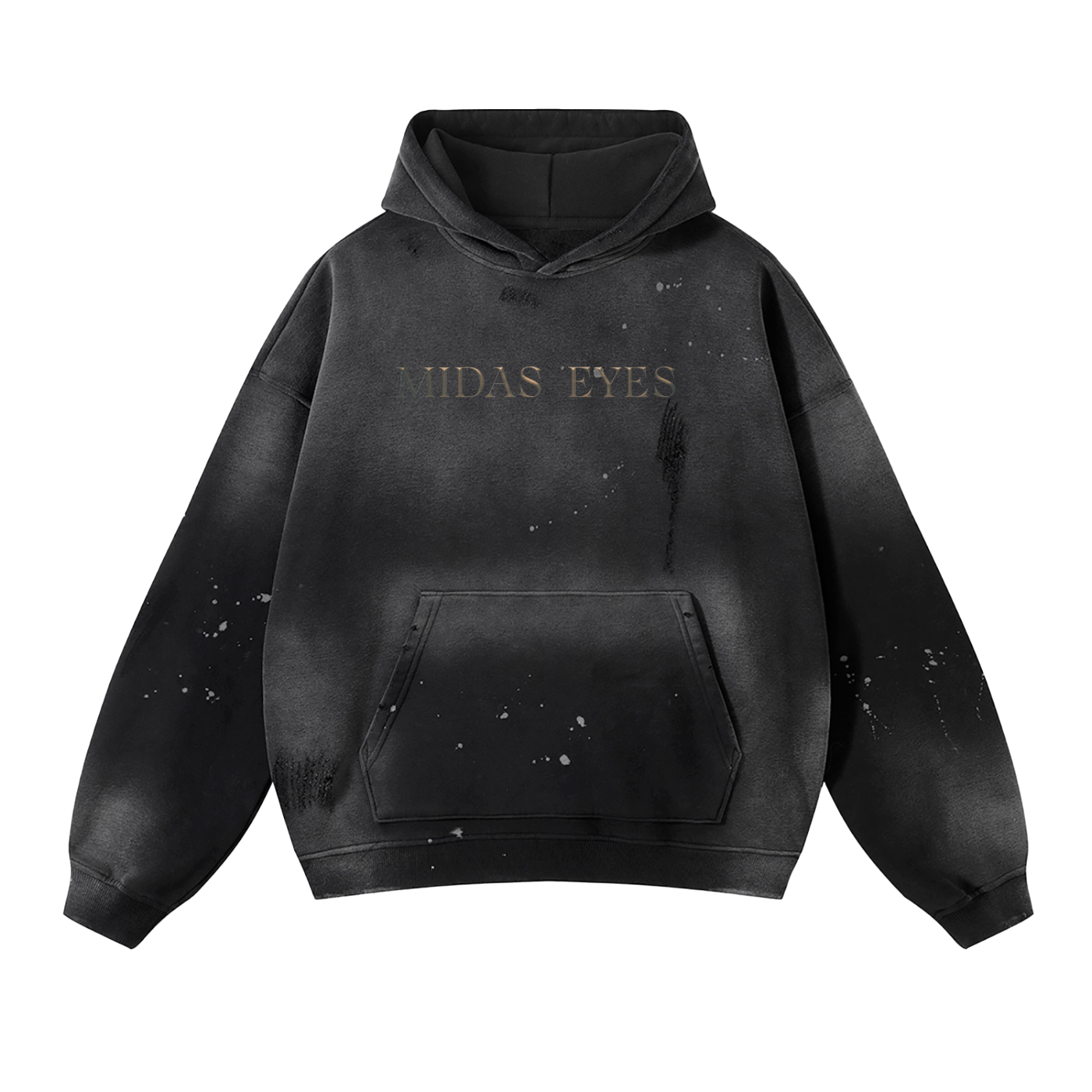 Midas Eyes Vintage Washed Frayed Fleece Hoodie