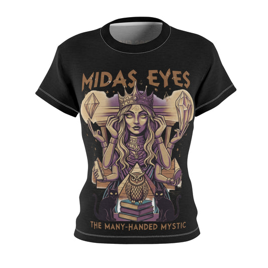 Mystical Women's Tee, Bohemian Mystic Shirt, Witchy Cut & Sew Top, Gift for Mystic Lovers, Midas Eyes Design, Ideal for Festivals, [...]