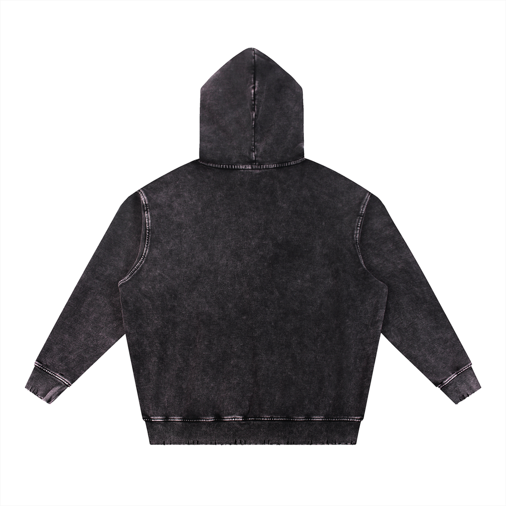 Midas Eyes Snow Wash Hand-Frayed Heavyweight  Hoodie