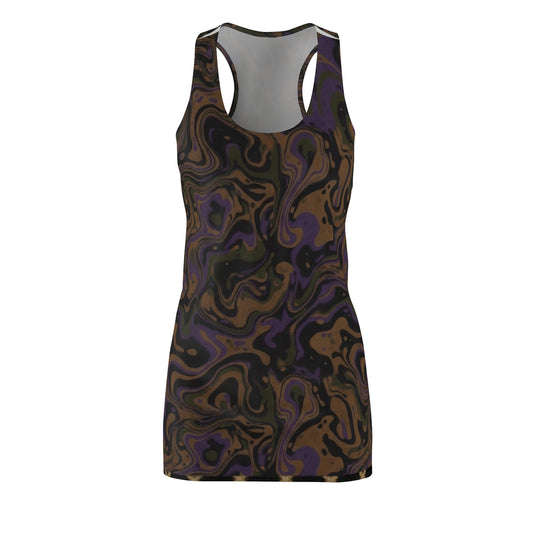 Abstract Swirl Racerback Dress - Chic Summer Style, Casual Wear, Party Dress, Boho Dress, Resort Wear