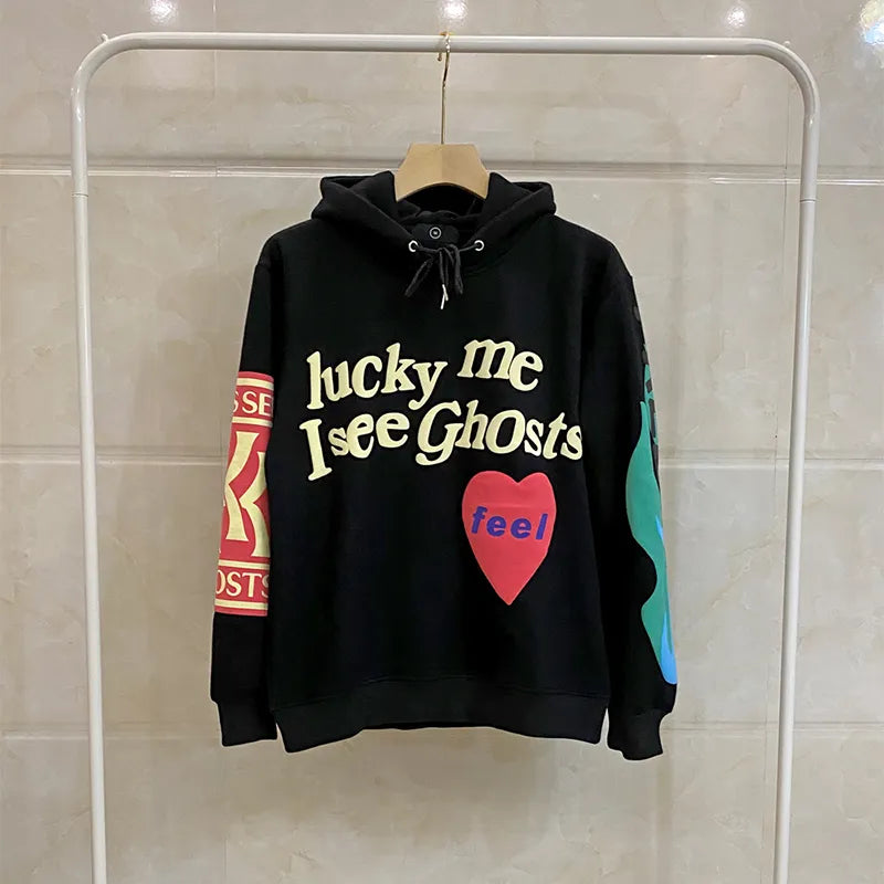 Y2k Graffiti Letter fleece Pullover Baggy Hooded Hoodies Oversized Hoodyd