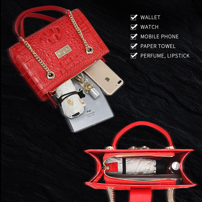 Women Chain Handbags Luxury Crocodile Handbag Leather Luxury