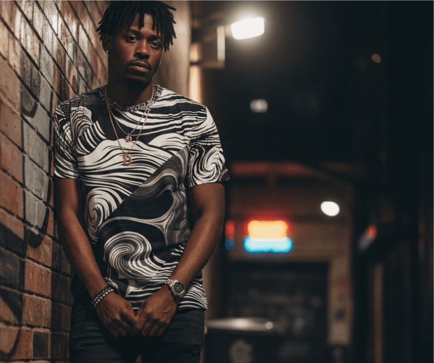 Graphic tee 'Shades of Black'