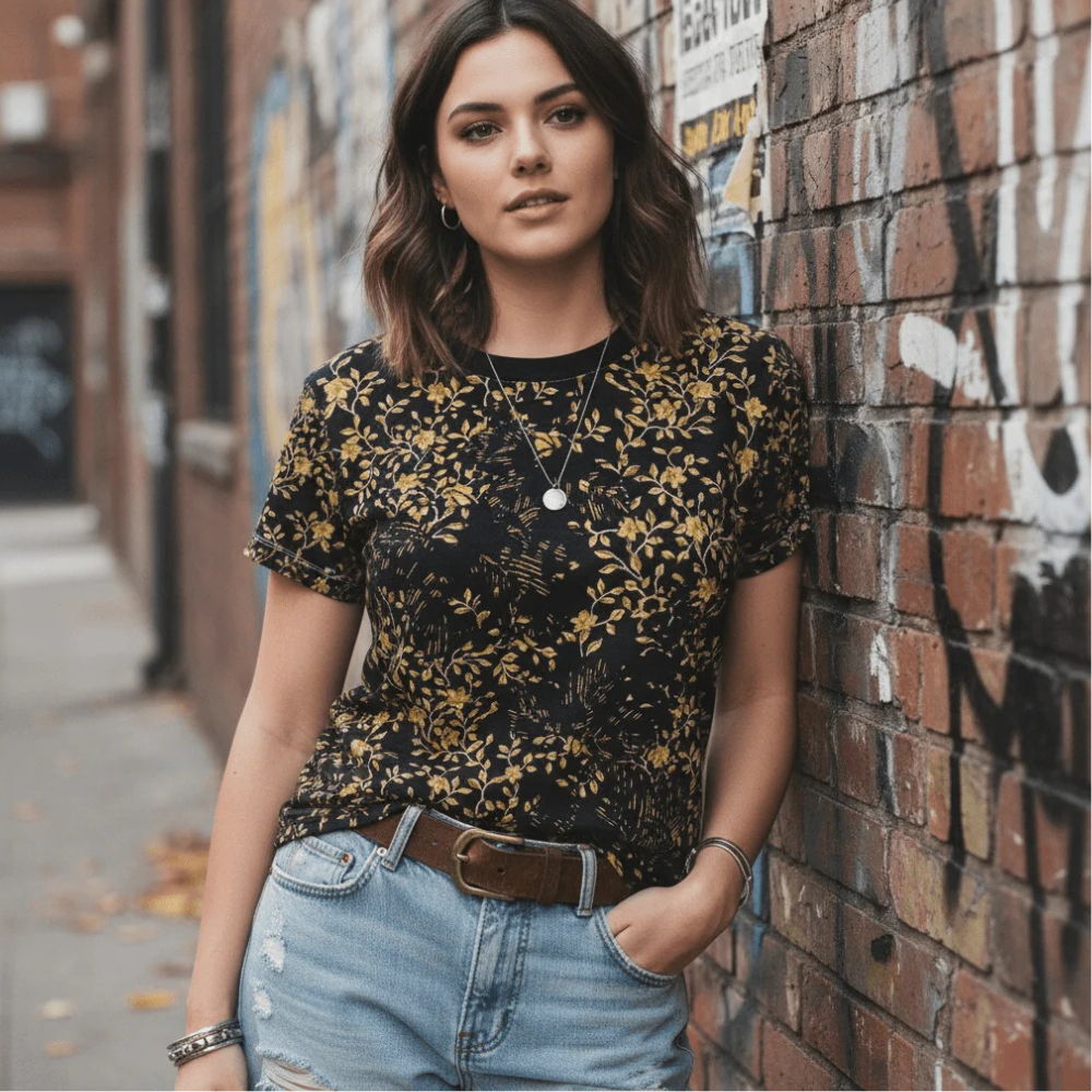 Womens floral 'Shadow spring' shirt
