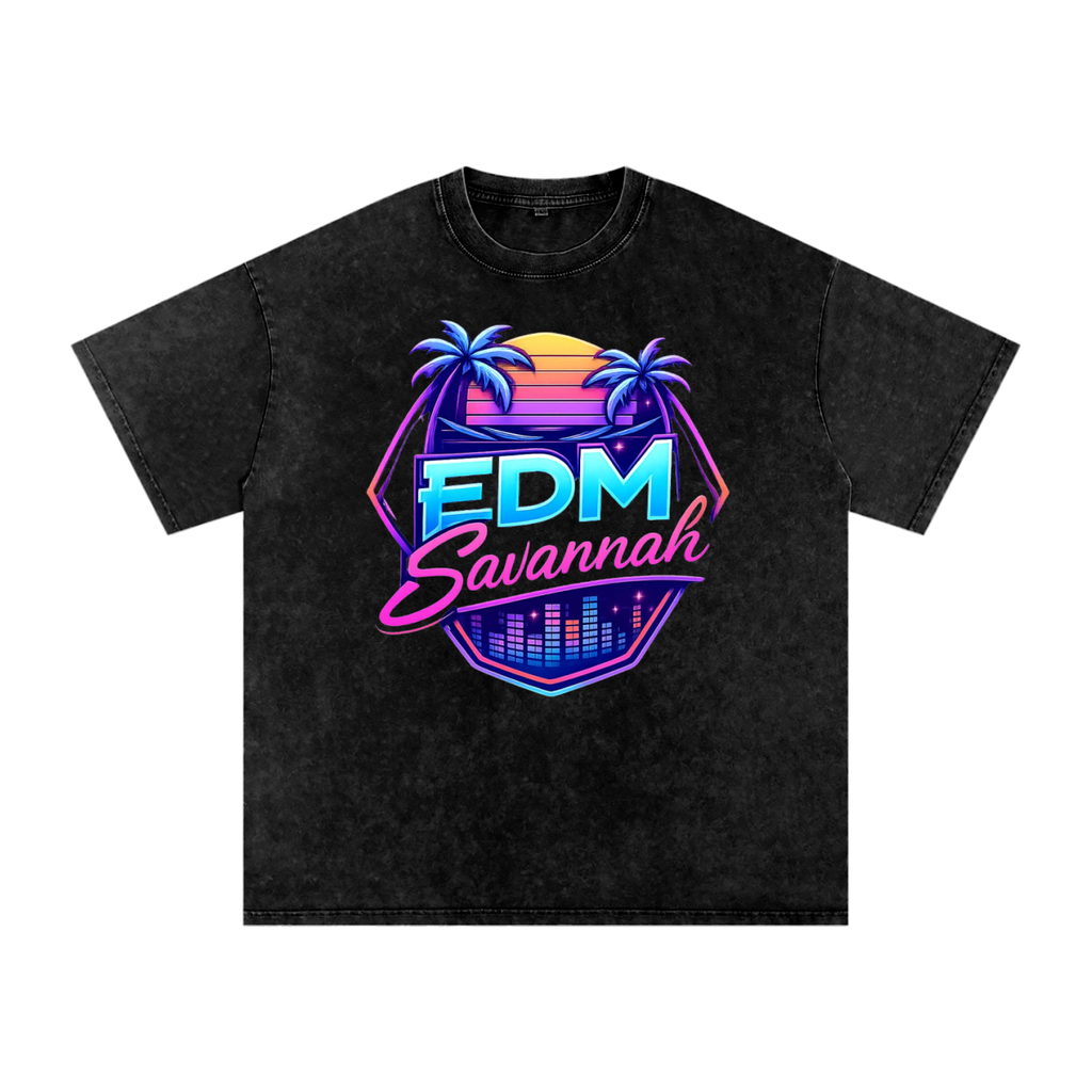 Snow Washed Oversized Cotton T-Shirt