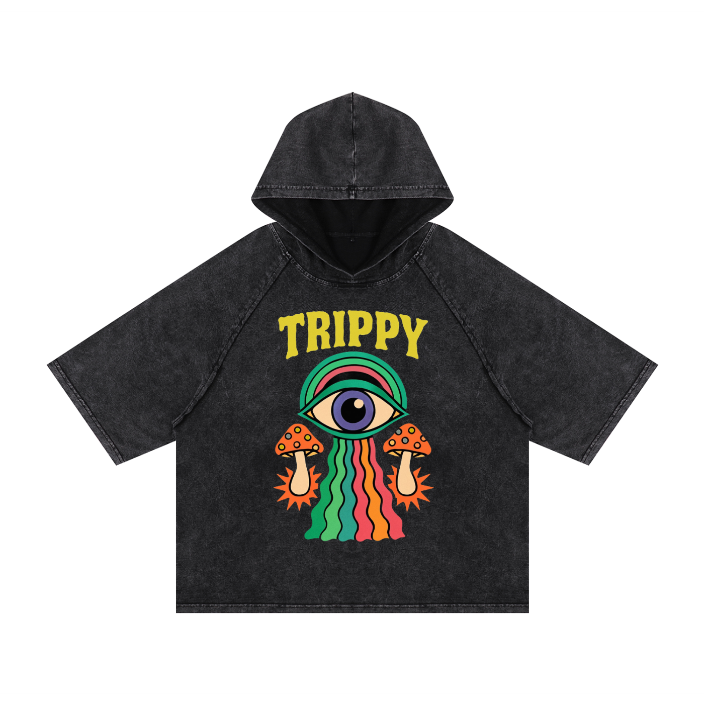 Snow Washed Hooded Boxy T-Shirt