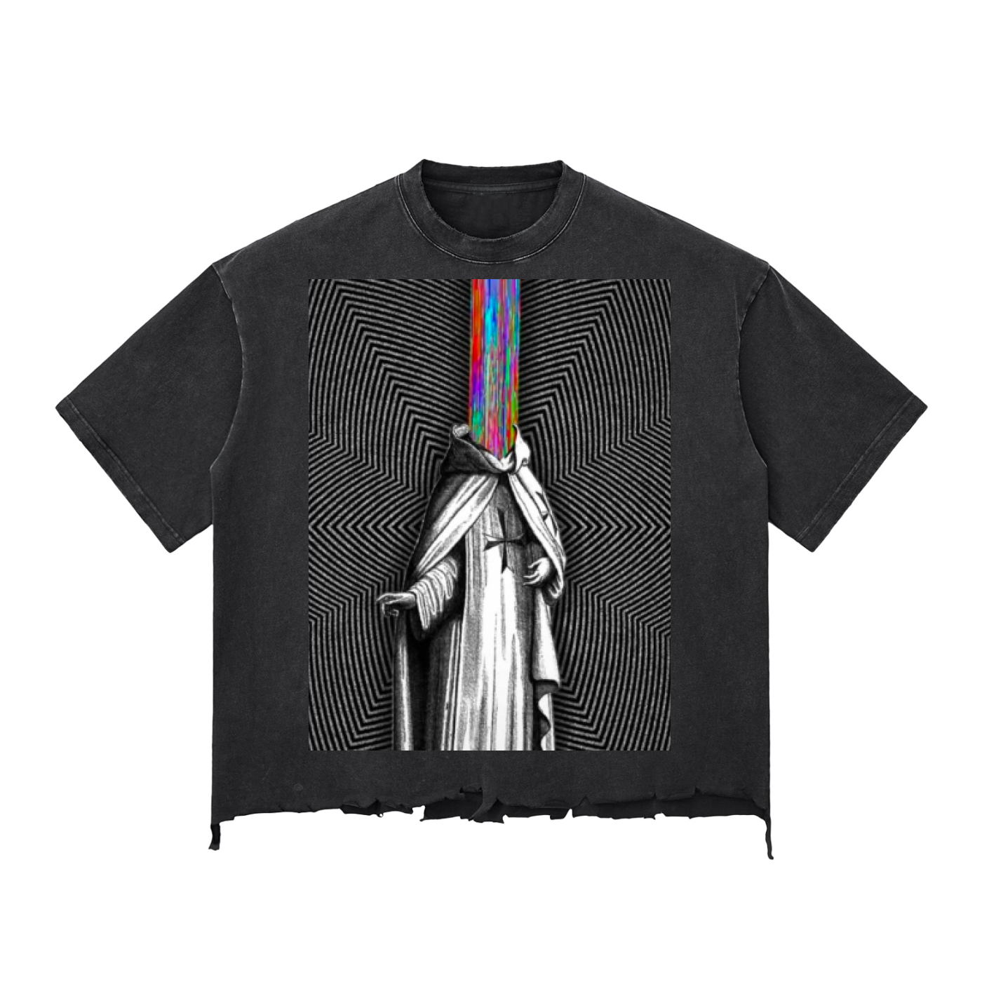 Snow Wash Raw-Hem Boxy T-shirt