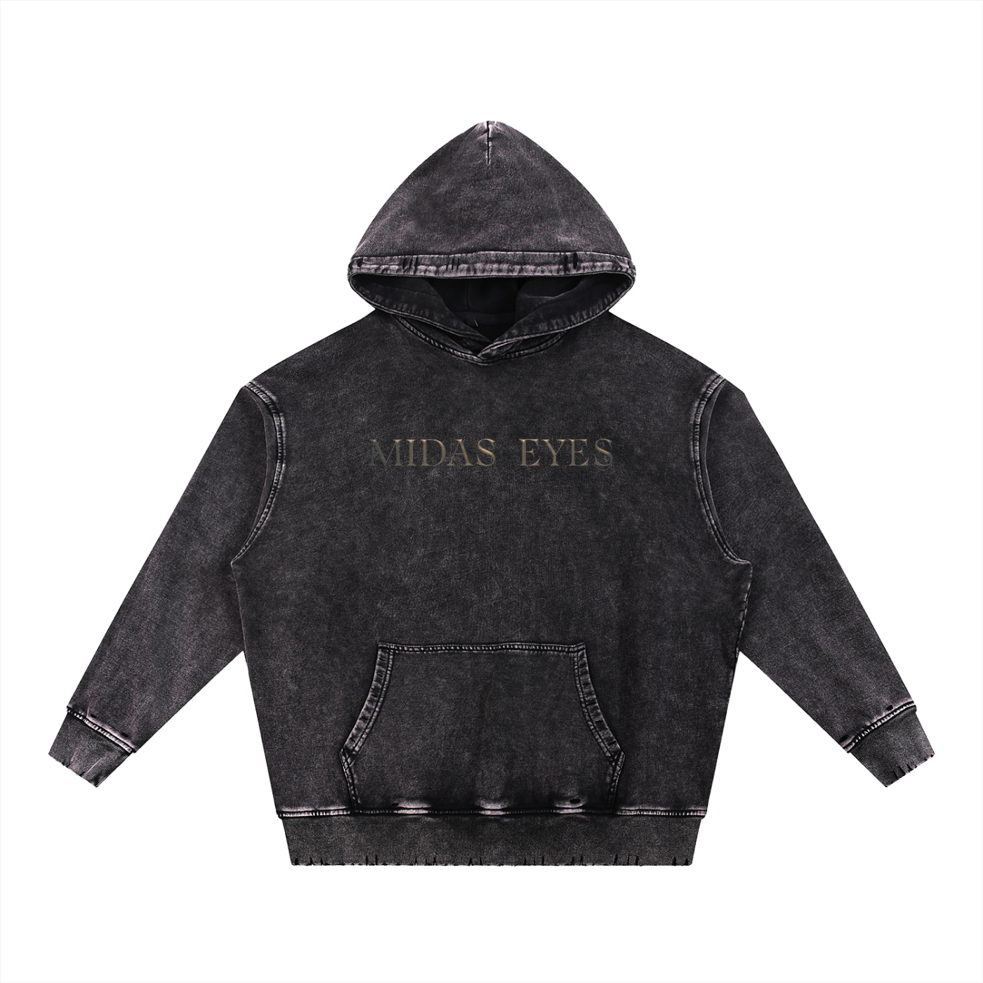 Midas Eyes Snow Wash Hand-Frayed Heavyweight  Hoodie