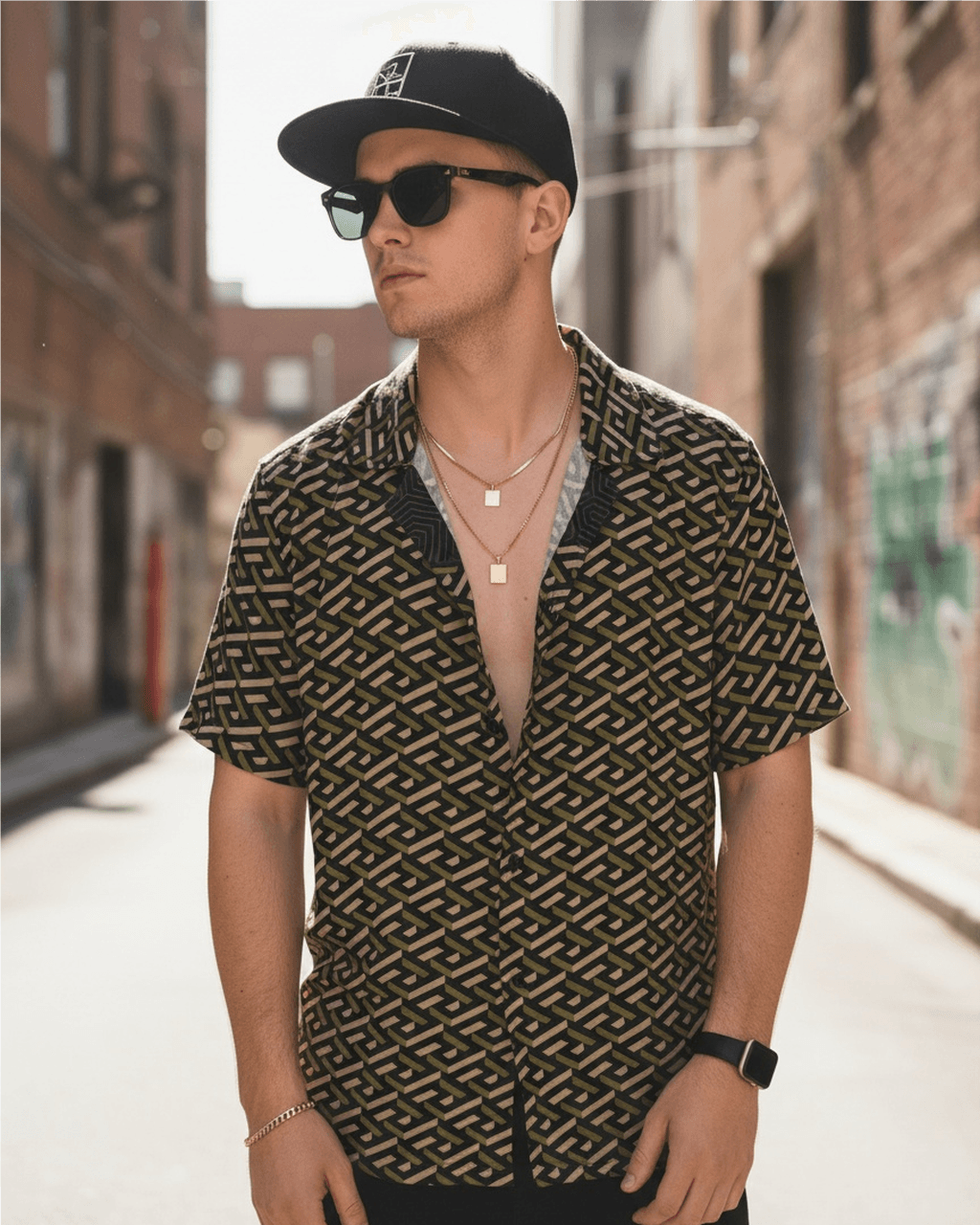 Men's Button Up 'Mayan gold' shirt