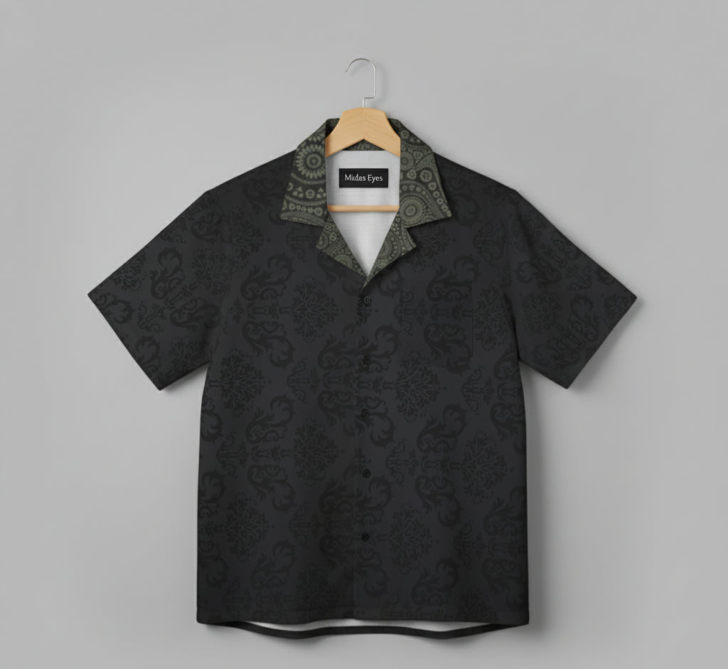 Midas Eyes Men's Black Paisley Shirt