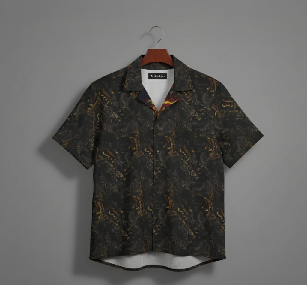 Dark Floral 'Burning coals' Button up shirt