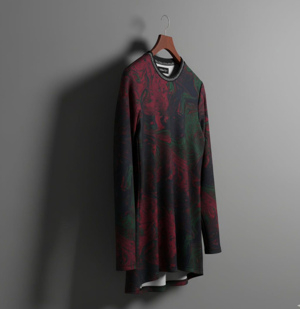 Mens athletic long sleeve 'Bleeding Rose'