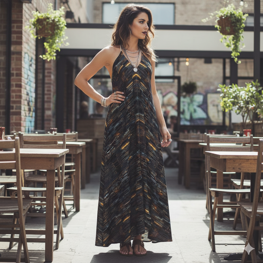 Aura Halter Maxi Dress