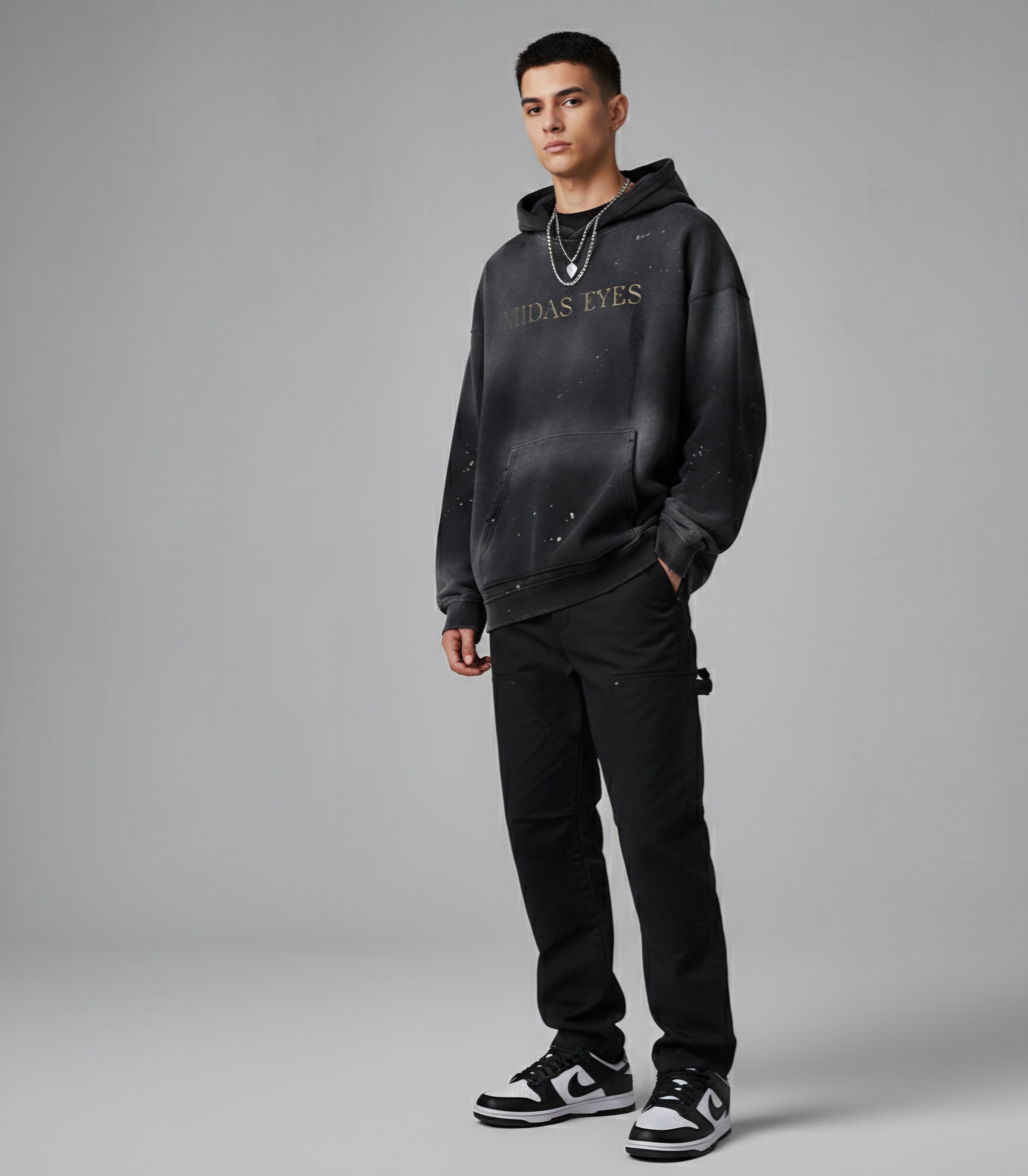 Midas Eyes Vintage Washed Frayed Fleece Hoodie