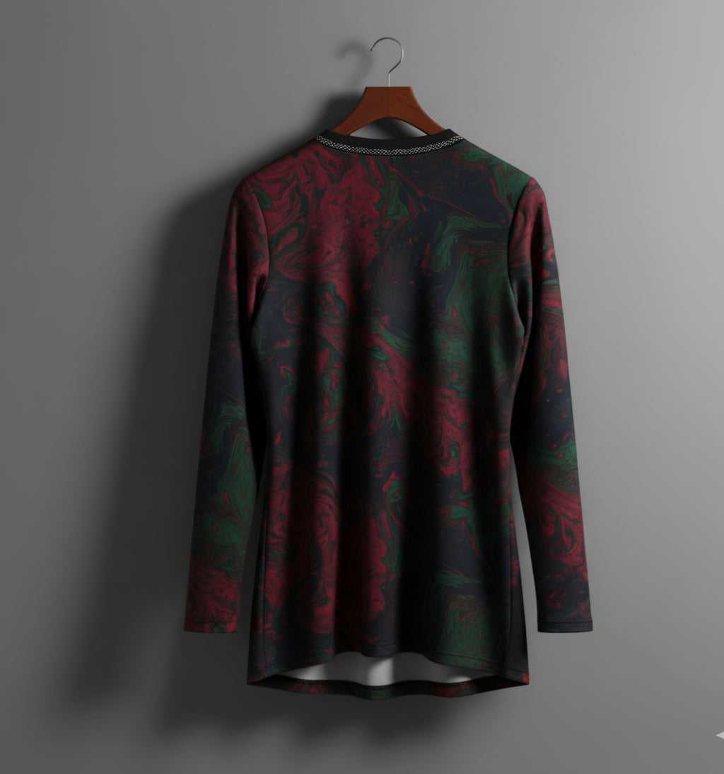 Mens athletic long sleeve 'Bleeding Rose'