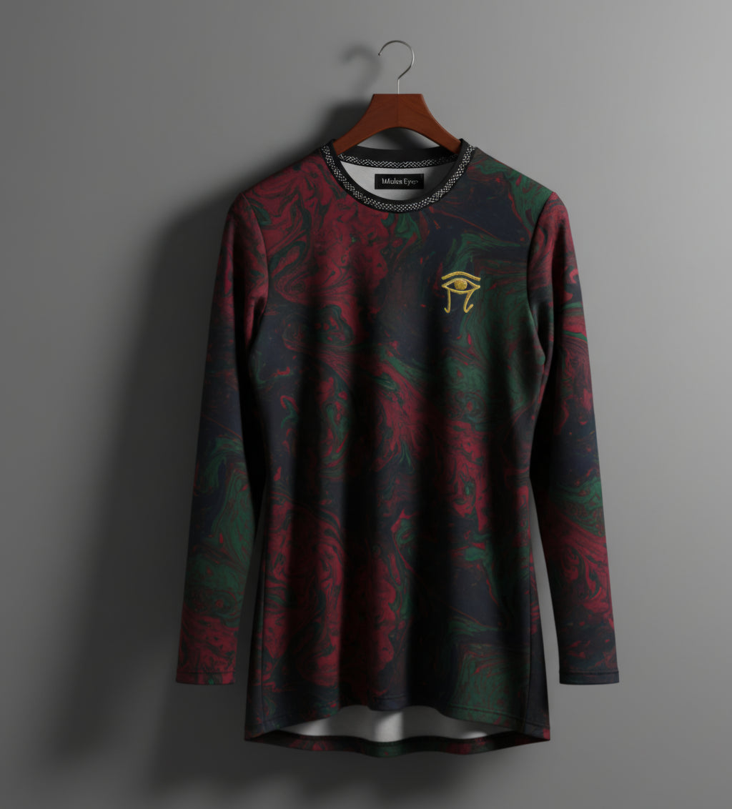 Mens athletic long sleeve 'Bleeding Rose'